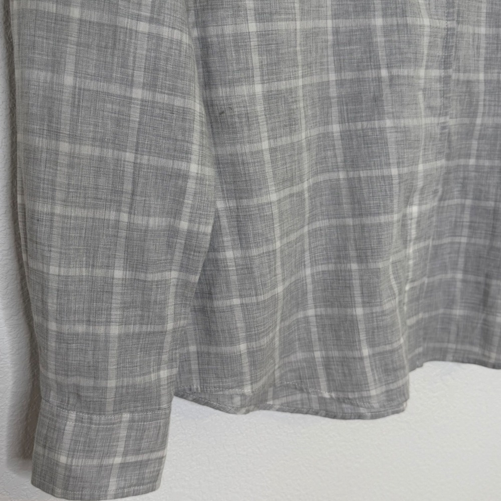 Sarah Alexandra The Weekend Shirt Size 4 Grey Windowpane Cotton Quiet Luxury - Picture 3 of 12
